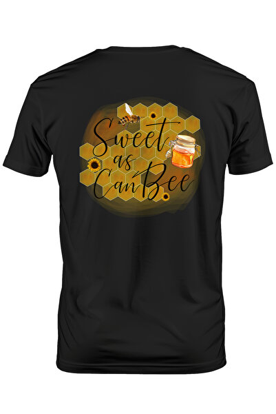 StoryGift Romania Men's T-shirt With Bee On Honeycomb Background With The Message "sweet As Can Bee", Sweet, Stg Jar