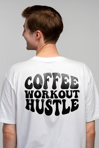 StoryGift Romania Men's T-shirt for coffee lovers who work out - "Coffee workout hustle" with i STG