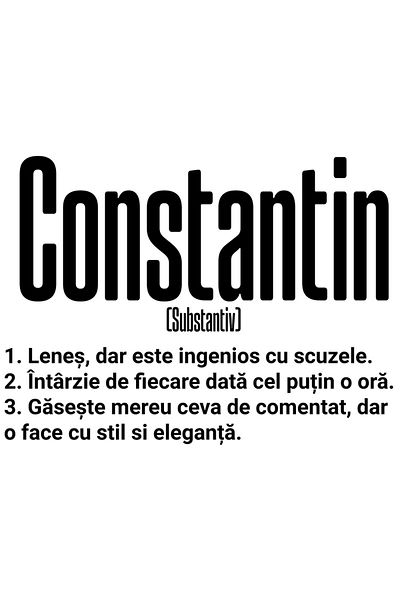 StoryGift Romania Sticker Eticheta 50CM Cu Numele Constantin, Amuzant, Lenes, Haios, Funny, Personalizat, Cadou