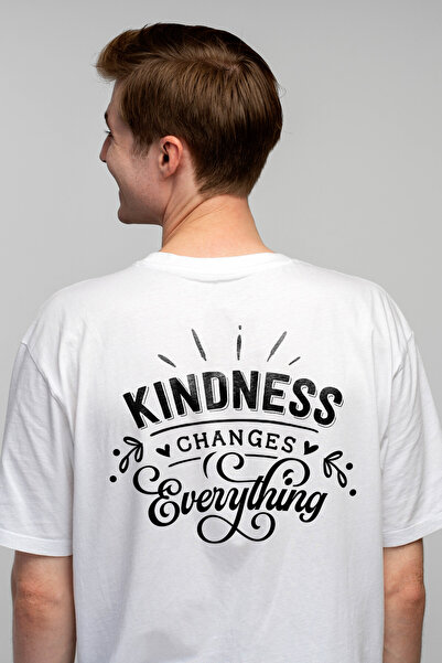 StoryGift Romania Tricou Barbati cu inimioare si mesajul "Kindness changes ev...