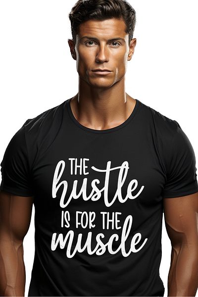 StoryGift Romania Men's T-shirt for those who train at the gym with the text "Work is for muscles" with STG