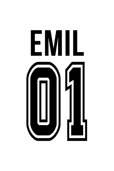 StoryGift Romania Sticker Autocolant 70CM Cu Textul Emil, si Numarul 01, Cel ...