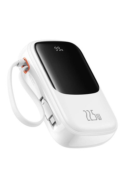 Baseus External Battery with Digital Display, Type 20000mAh, 20W, with Cable USB-C, 3A, Q-C,pow Pro, White