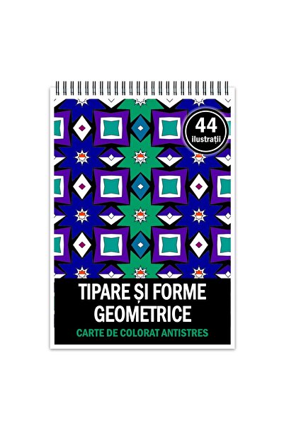 Legendary Gifts Carte de colorat antistres, 44 de ilustrații cu modele și forme geometrice, format: A4,