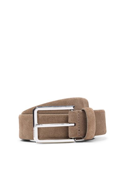 BOSS Parlatılmış tokalı süet kemer