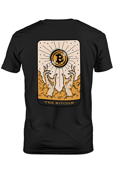 StoryGift Romania Tricou bărbătesc cu carte de tarot, Bitcoin în rai mâine că...