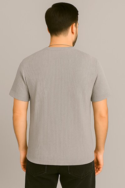 WAFRA Ανδρικό μπλουζάκι με κολιέ-τσέπη Seersucker Lycra ύφασμα (Slim Fit)