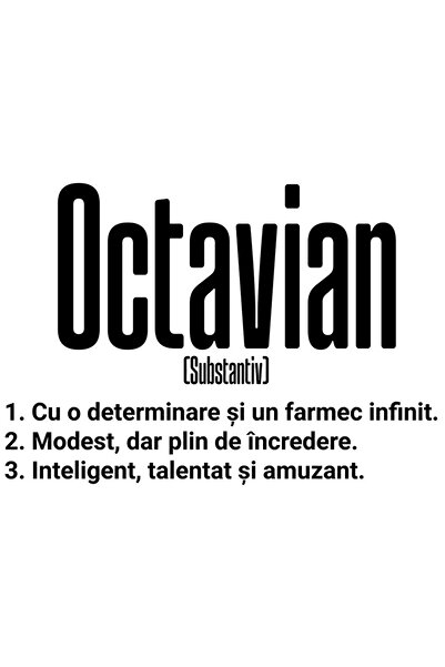 StoryGift Romania Sticker Autocolant 70CM Cu Numele Octavian, Determinare, Mo...