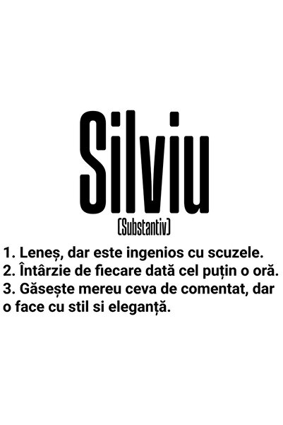 StoryGift Romania Sticker Eticheta 50CM Cu Numele Silviu, Amuzant, Lenes, Hai...