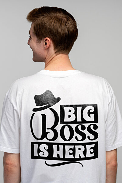 StoryGift Romania Tricou bărbătesc cu pălărie și mesajul „Big Boss Is Here” -...