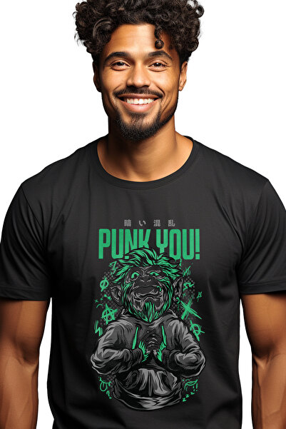 StoryGift Romania Tricou bărbătesc cu mesaj în engleză Punk You, gorilă cu pă...