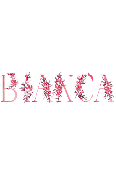 StoryGift Romania Sticker Autocolant 70CM Cu Numele Bianca, Floral, Colorat, Creativ, Frumos, Unicat cu Margini