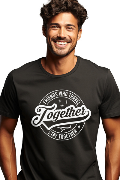StoryGift Romania Tricou Barbati cu mesajul "Friends who travel together, sta...