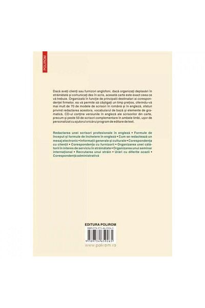 Polirom Professional Letter Templates in English (includes CD) - Patricia Janiaud-Powell, Carole Caillaud