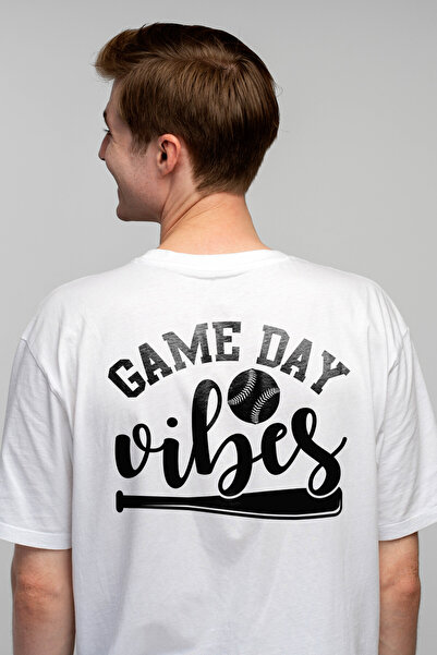 StoryGift Romania Tricou bărbătesc cu minge și bâtă de baseball pentru cei care sunt în ziua meciului decisiv Stg