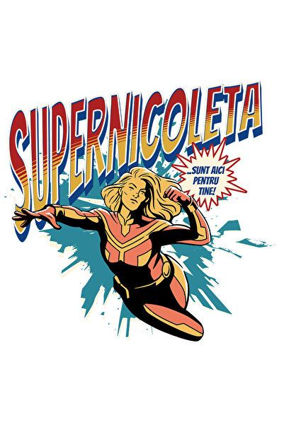 StoryGift Romania Sticker Eticheta 40CM Super Nicoleta, SuperErou Sunt Aici P...