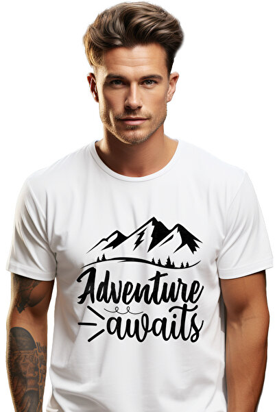 StoryGift Romania Men's T-shirt with mountain landscape and the message "Adve...