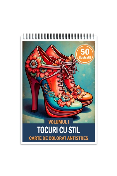 Legendary Gifts Carte de colorat antistres, 50 de ilustrații Tocuri cu stil - Volumul I, Format: A4,
