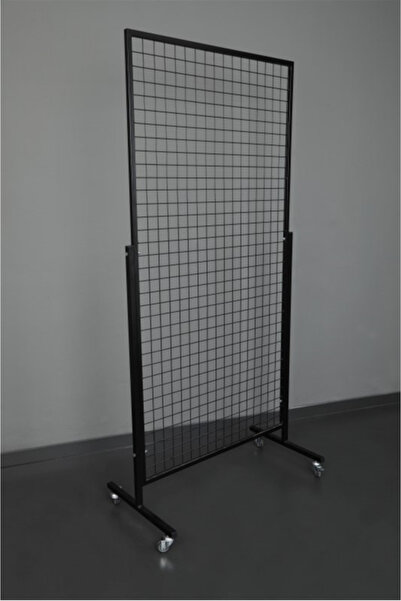 RafBurada Tekerlekli Sık Telli Tel Raf - Tel Pano Stand, Duvar Askılığı 60x150 Cm