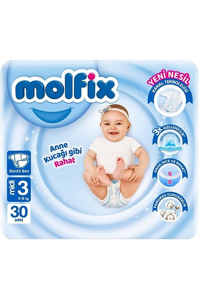 Molfix Baby Diaper Size:3 (4-9kg) Midi 90 Pieces Jumbo Fırsat Pk