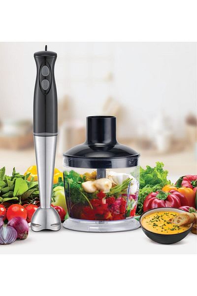 PALSON Hand Blender 3IN1 - Stainless Steel Blending Stick, 600ml Cup, Whisk Attachment
