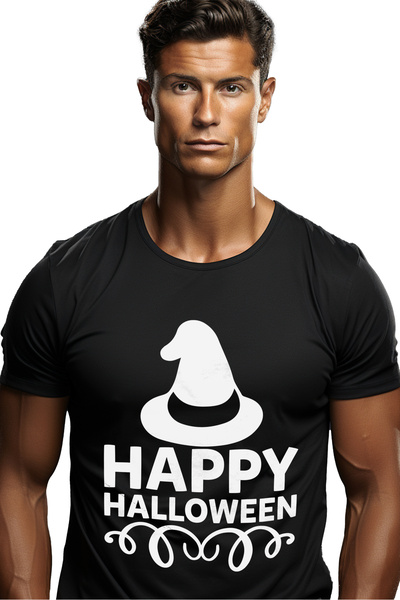 StoryGift Romania Tricou Barbati Cu O Palarie De Vrajitoare Si Textul "happy ...