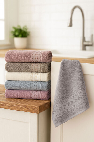 Mira Home 6'lı Mutfak Havlusu Seti 30x50 cm %100 Pamuklu Reyhan