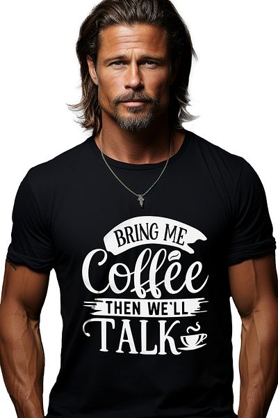 StoryGift Romania Tricou Barbati pentru cei care nu discuta pana cand nu le aduci cafea cu imprimeu pe Fata, STG