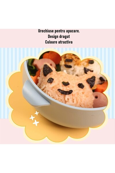 Flippy children's lunch box, 750 ml, two compartments, spoon & plastic scissors, leak-resistant, blu