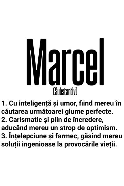 StoryGift Romania Sticker Eticheta 50CM Cu Numele Marcel, Inteligenta, Umor, ...