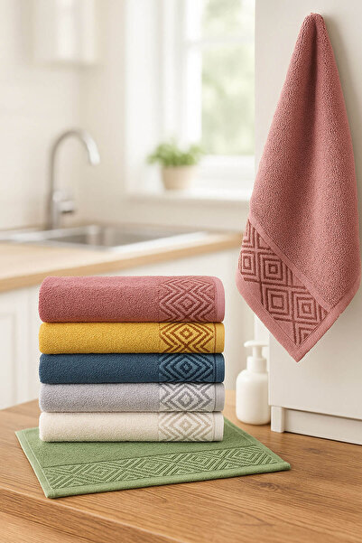 Mira Home 6'lı Mutfak Havlusu Seti 30x50 cm %100 Pamuklu Kare