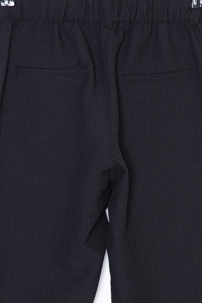 Cansın Mini Black Double Leg Boy's Jogger Trousers with Lace-Up Waist 20037