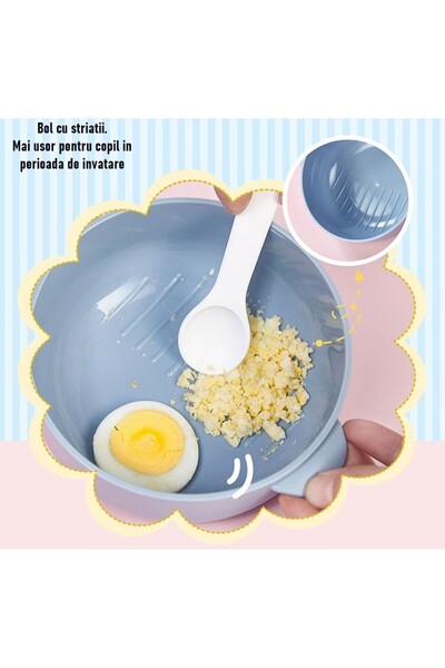 Flippy children's lunch box, 750 ml, two compartments, spoon & plastic scissors, leak-resistant, blu