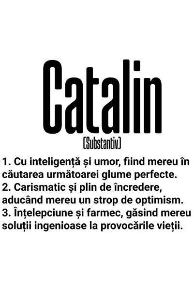 StoryGift Romania Sticker Eticheta 50CM Cu Numele Catalin, Inteligenta, Umor,...