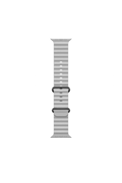 schitec 42-49mm Yeni Nesil Apple Uyumlu Akıllı Saat Kordonu Silikon Gri