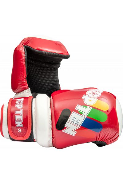 Top Ten ITF Approved "Glossy Block" Gloves, Top Ten, Red, XL