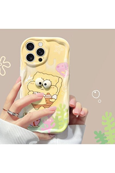 KVK PRİVACY İphone 15 Pro Uyumlu Kılıf Sünger Desenli 3d Gözler Darbelere Kar...