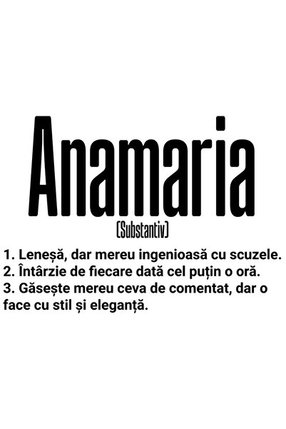 StoryGift Romania Sticker Adeziv 90CM Cu Numele Anamaria, si Mesaj Amuzant, L...