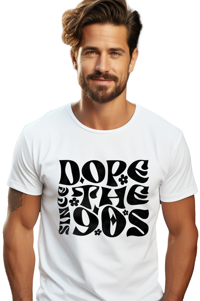 StoryGift Romania Tricou Barbati cu floricele si mesajul "Dope since the 90s"...