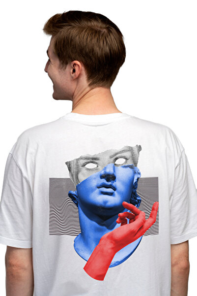 StoryGift Romania Tricou personalizat pentru bărbați cu imprimeu mână, statui...