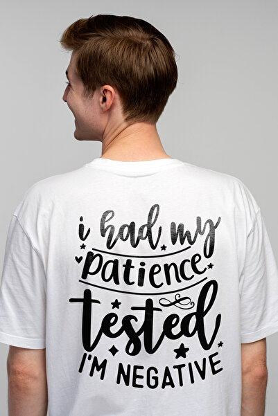 StoryGift Romania Tricou bărbătesc cu mesajul „Mi-am testat răbdarea. Am rezu...