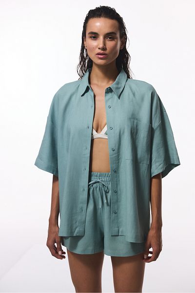 Penti Light Green Natural Linen Shirt