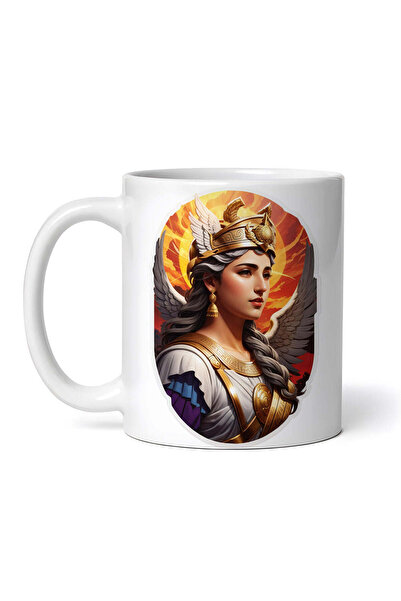 OEM Cană albă personalizată, Zeița Atena cu cască, INOVATIX®. 330ml