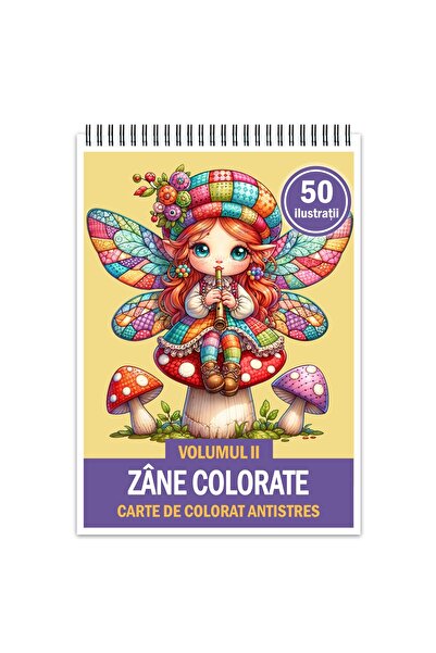 Legendary Gifts Carte de colorat antistres, 50 de ilustrații cu zâne colorate - Volumul I, 106 pagini