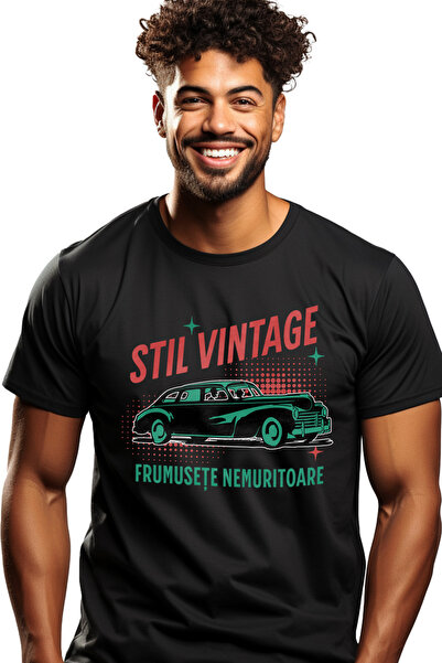StoryGift Romania Tricou Barbati masina stil vintige frumusete nemuritoare ma...