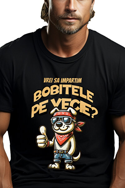 StoryGift Romania Tricou bărbătesc cu o cerere în căsătorie, câine, împărtăși...