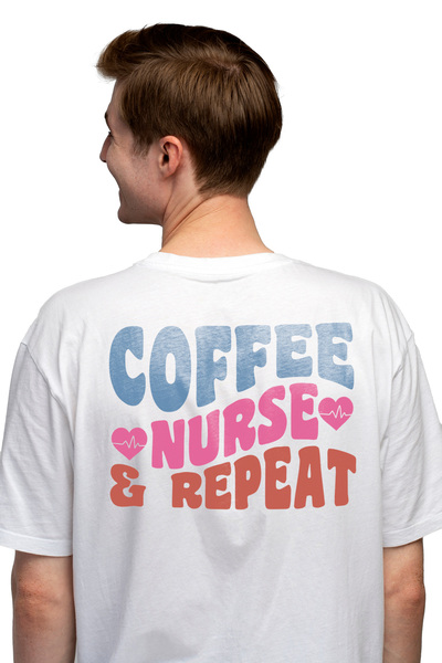 StoryGift Romania Tricou Barbati Cu Text In Engleza Coffe Nurse Repeat, Medic...
