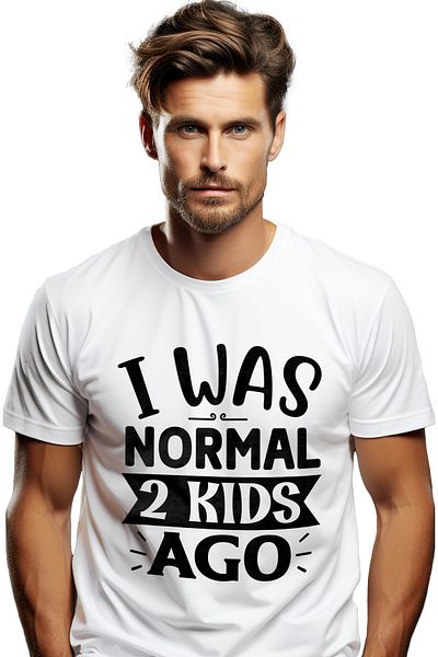 StoryGift Romania Men's T-shirt for a mother who was normal "2 kids now" - funny English message with iSTG