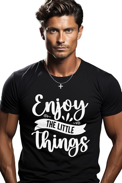 StoryGift Romania Men's T-shirt With The Message "enjoy The Little Things" - Enjoy The Little Things Stg