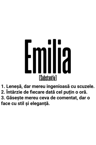 StoryGift Romania Sticker Adeziv 90CM Cu Numele Emilia, si Mesaj Amuzant, Len...